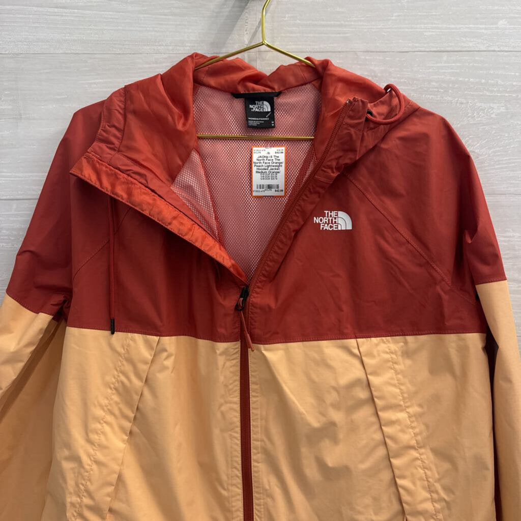 The North Face Orange/ Peach Lightweight Hooded Jacket Medium