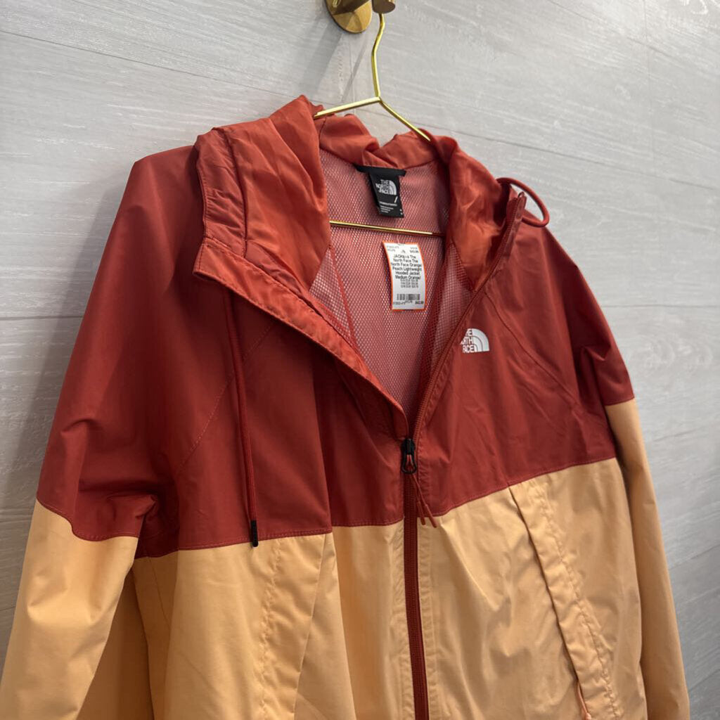 The North Face Orange/ Peach Lightweight Hooded Jacket Medium