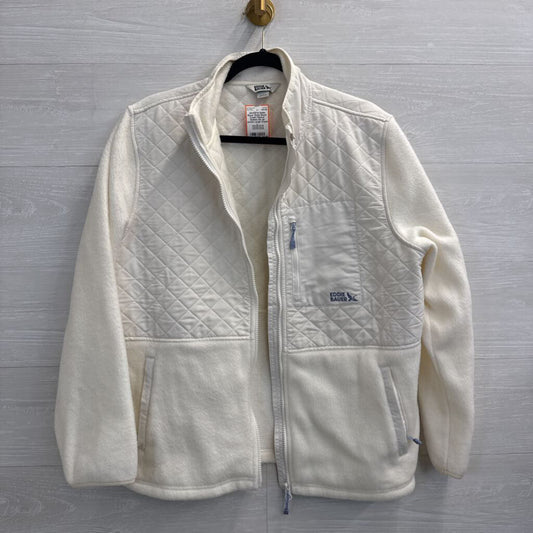 Eddie Bauer Cream Fleece/ Quilted Zip Up Jacket Large
