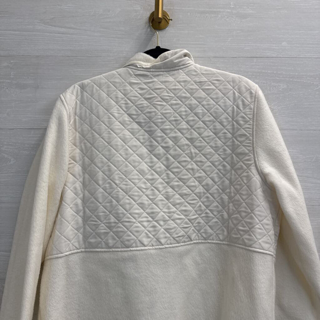 Eddie Bauer Cream Fleece/ Quilted Zip Up Jacket Large