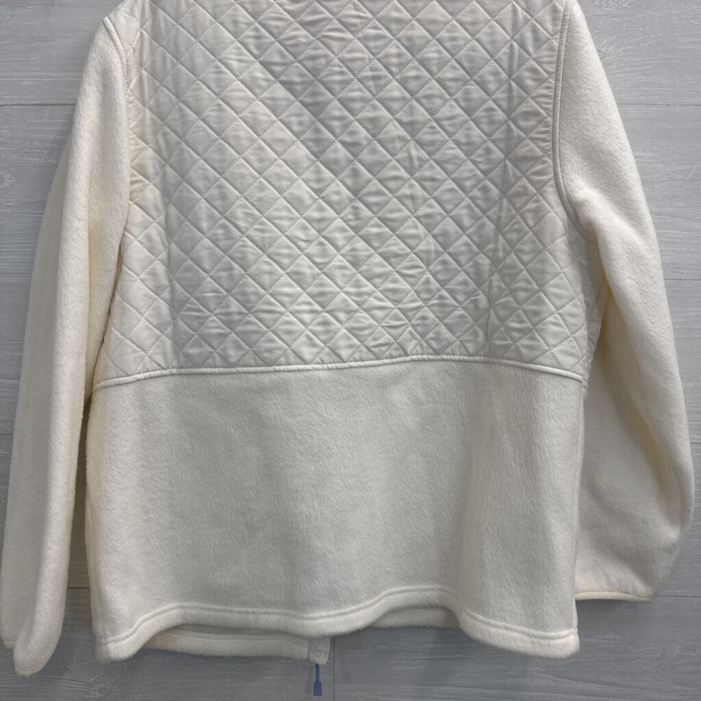 Eddie Bauer Cream Fleece/ Quilted Zip Up Jacket Large