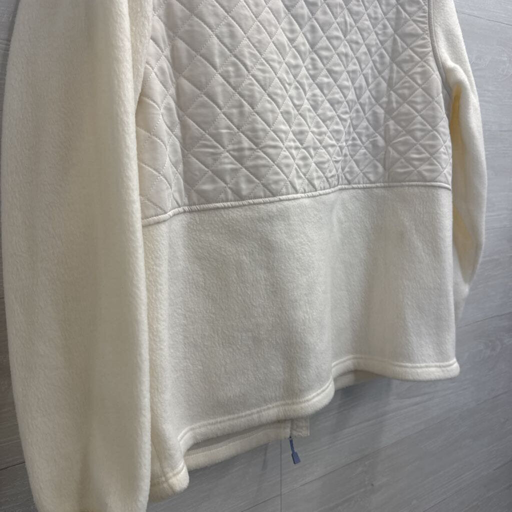 Eddie Bauer Cream Fleece/ Quilted Zip Up Jacket Large