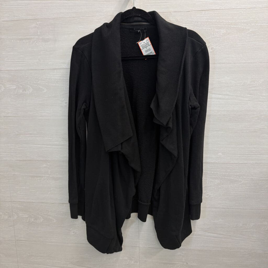 All Saints Black Waterfall Front Jacket Medium