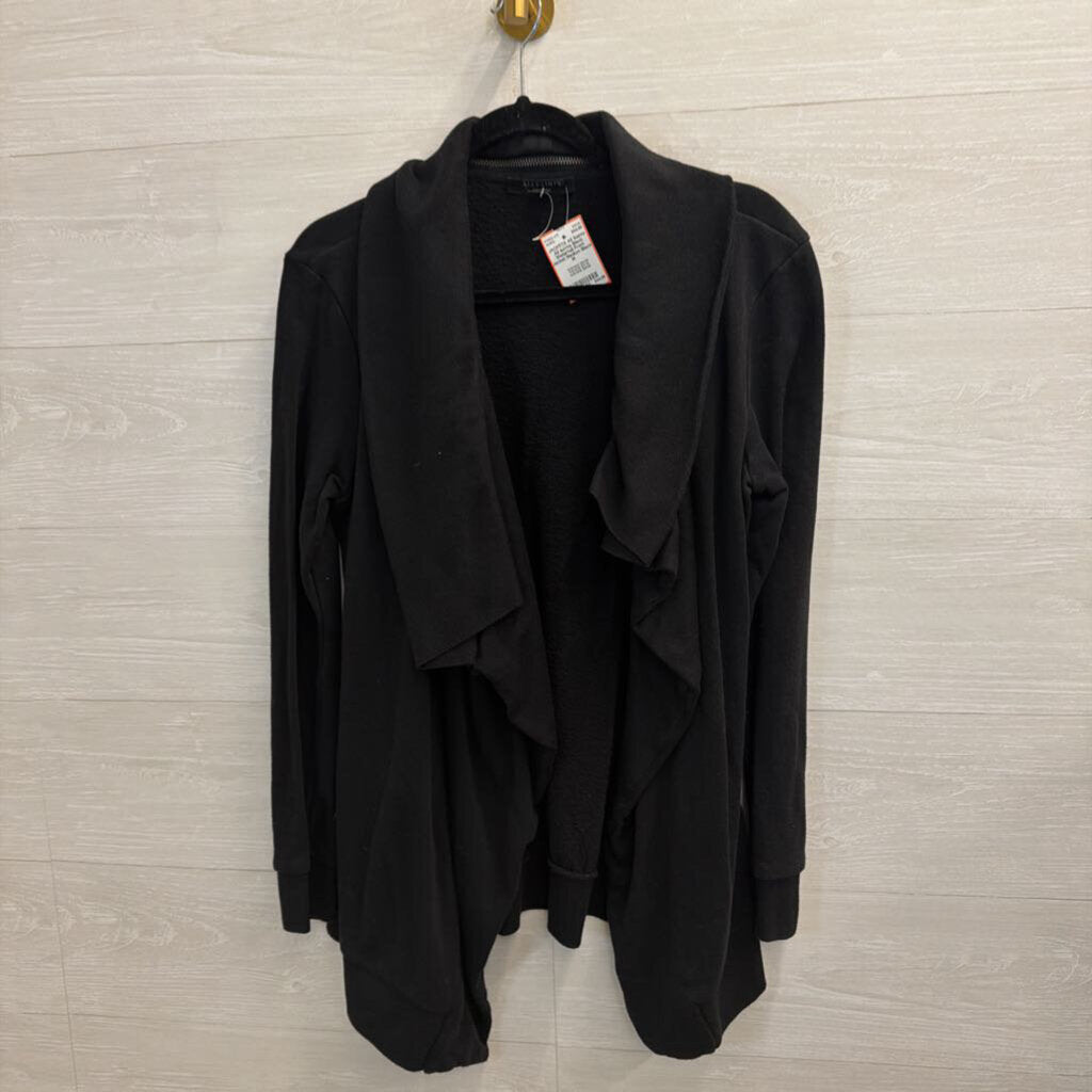 All Saints Black Waterfall Front Jacket Medium