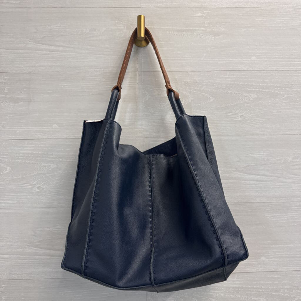 The Sak Los Feliz Large Leather Tote in Maritime Blue