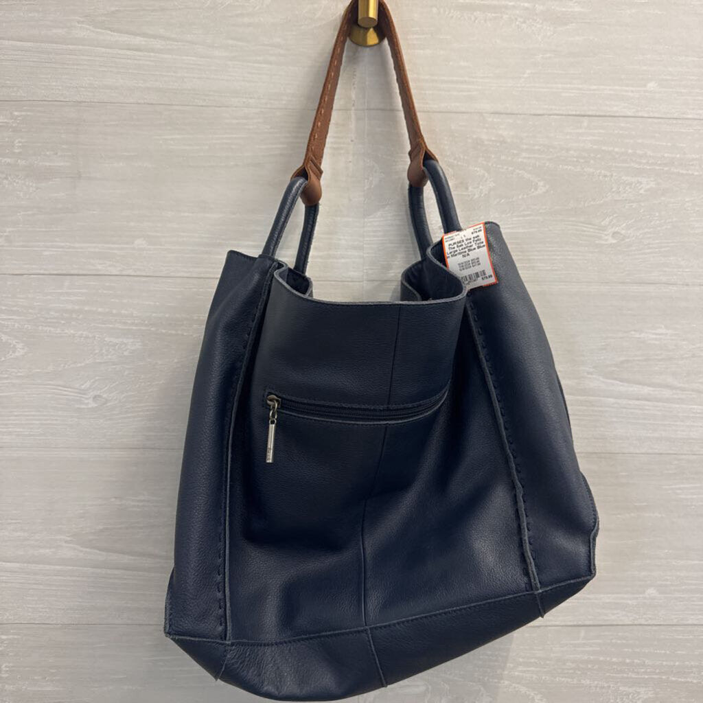 The Sak Los Feliz Large Leather Tote in Maritime Blue