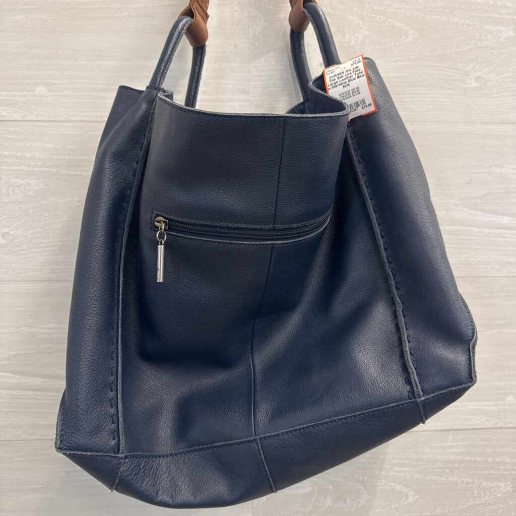 The Sak Los Feliz Large Leather Tote in Maritime Blue