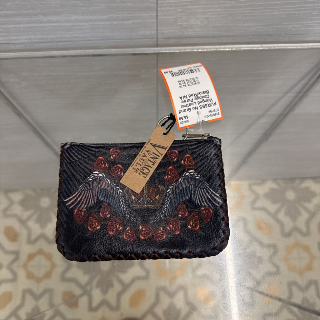 Winged Leather Change Purse