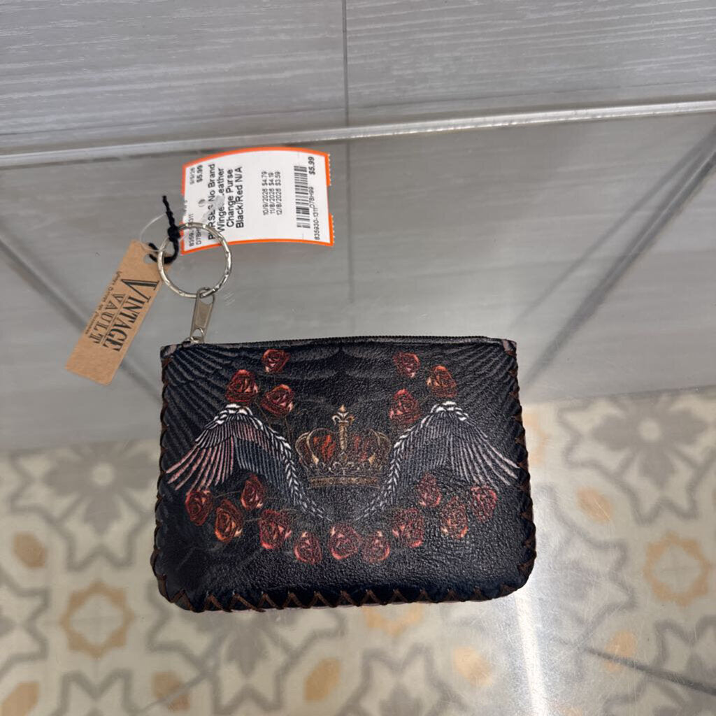 Winged Leather Change Purse