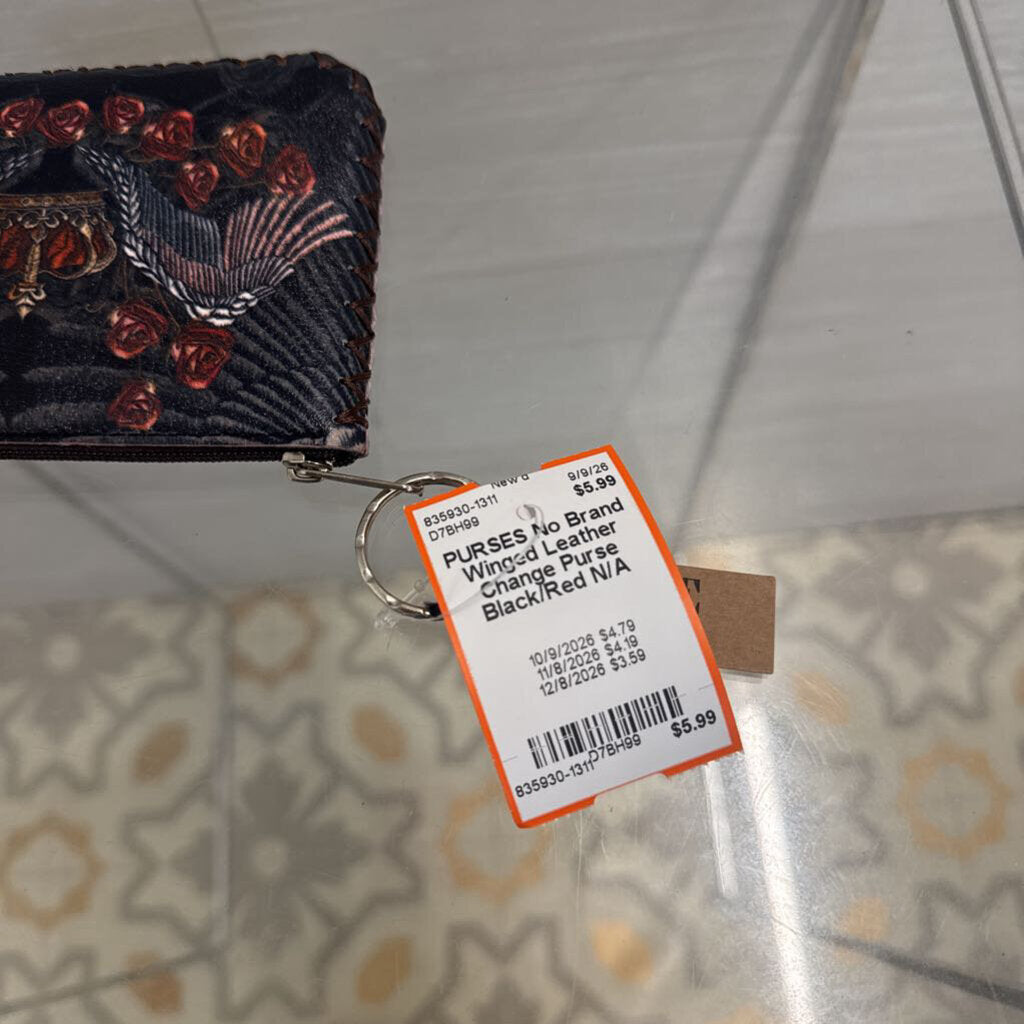 Winged Leather Change Purse