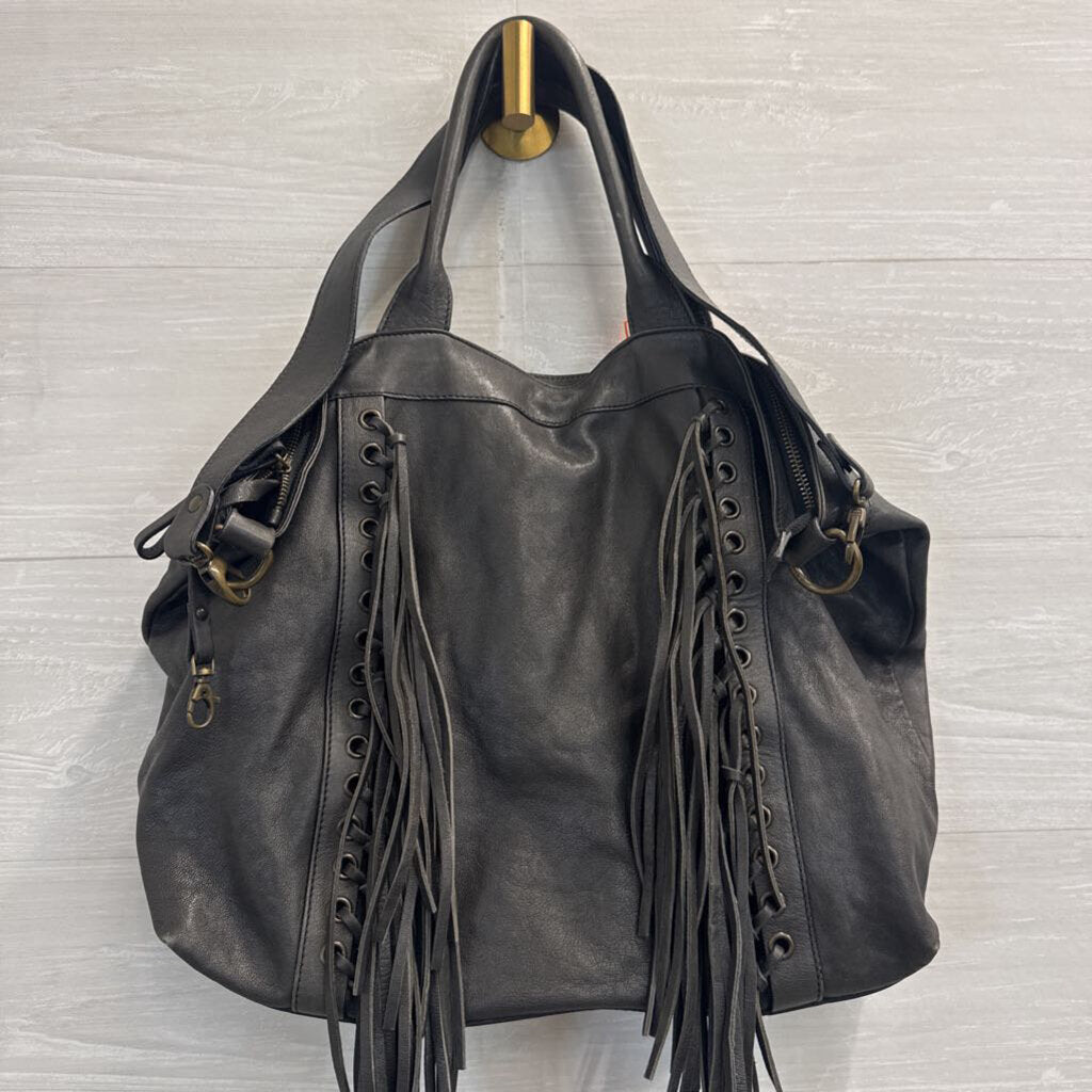 Johnny Was Ariana Leather Fringe Tote