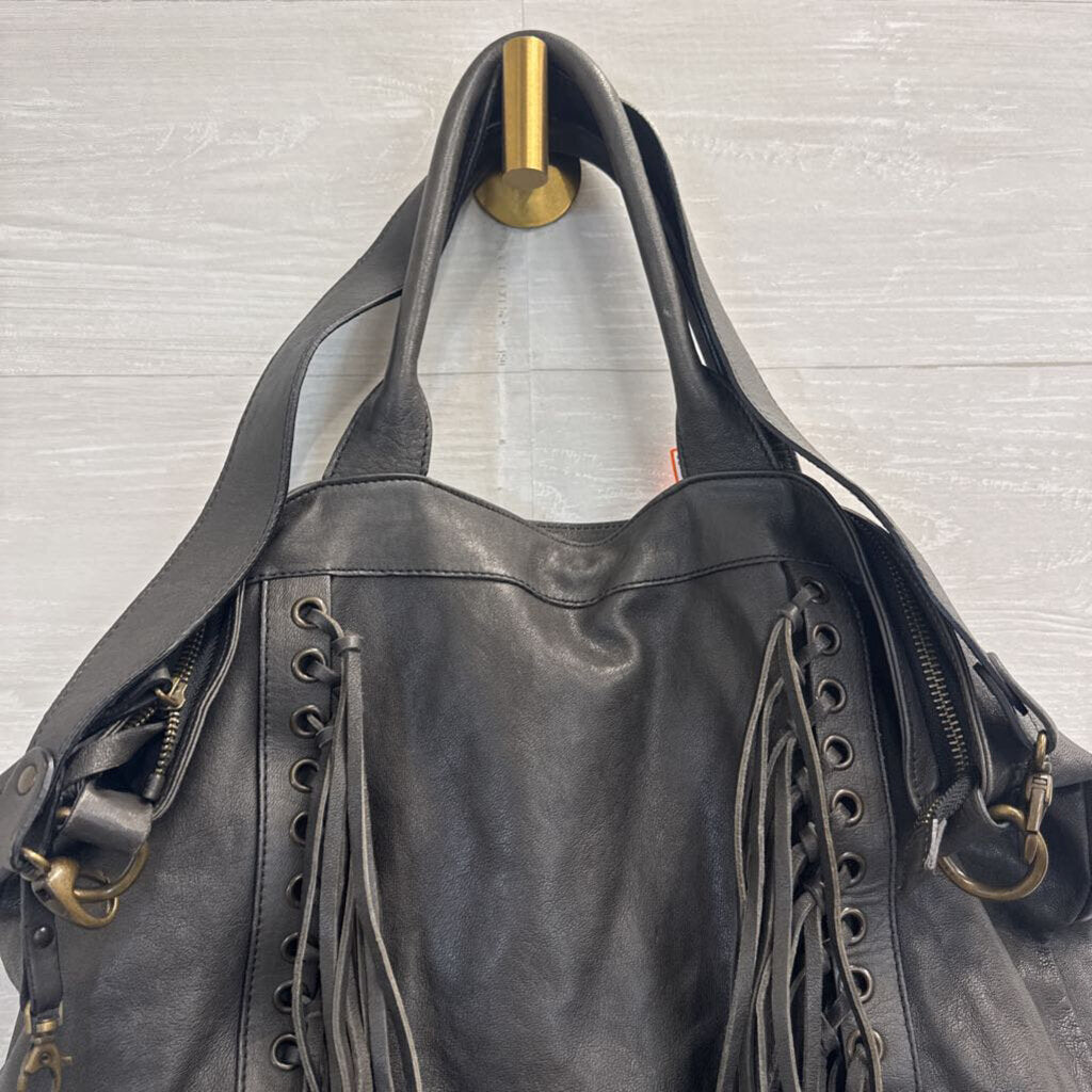 Johnny Was Ariana Leather Fringe Tote