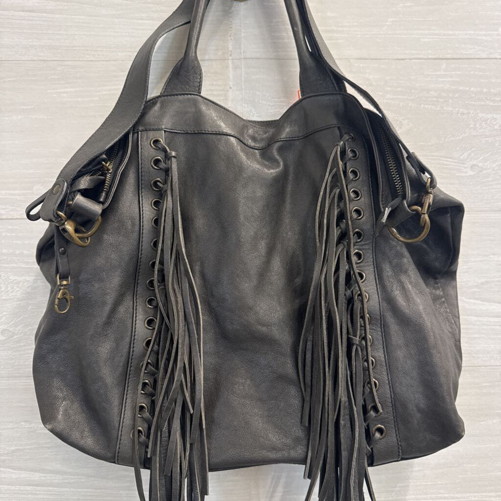Johnny Was Ariana Leather Fringe Tote