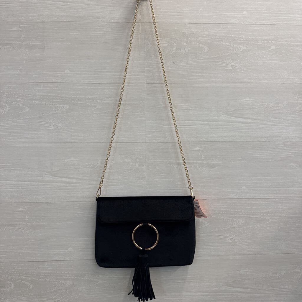 Black Velvet Crossbody Formal Clutch