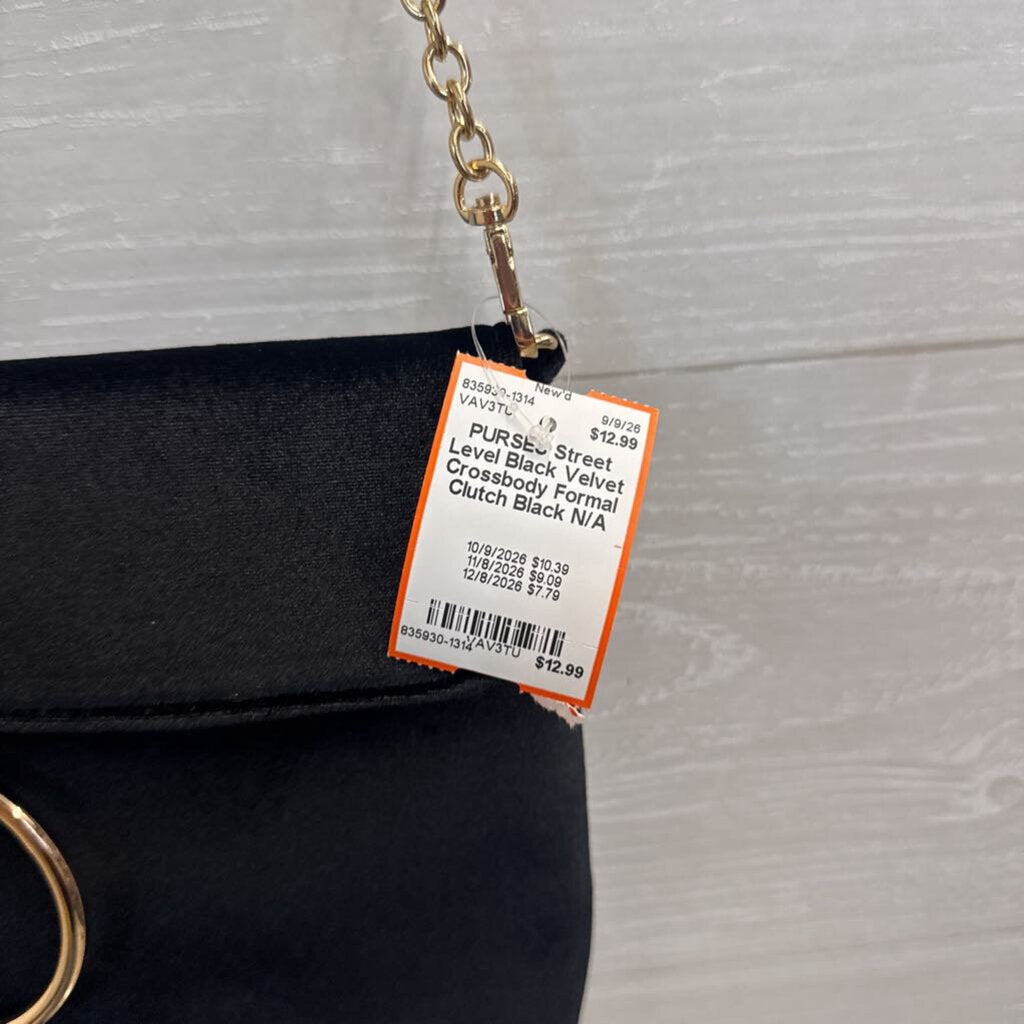 Black Velvet Crossbody Formal Clutch