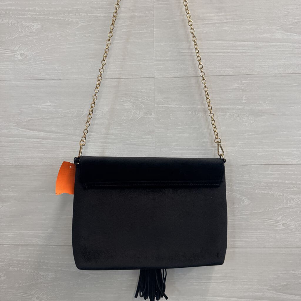 Black Velvet Crossbody Formal Clutch