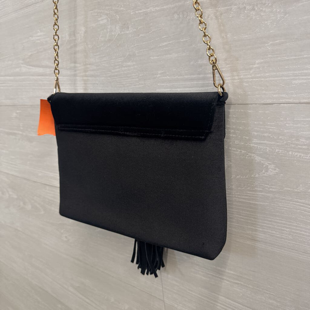 Black Velvet Crossbody Formal Clutch