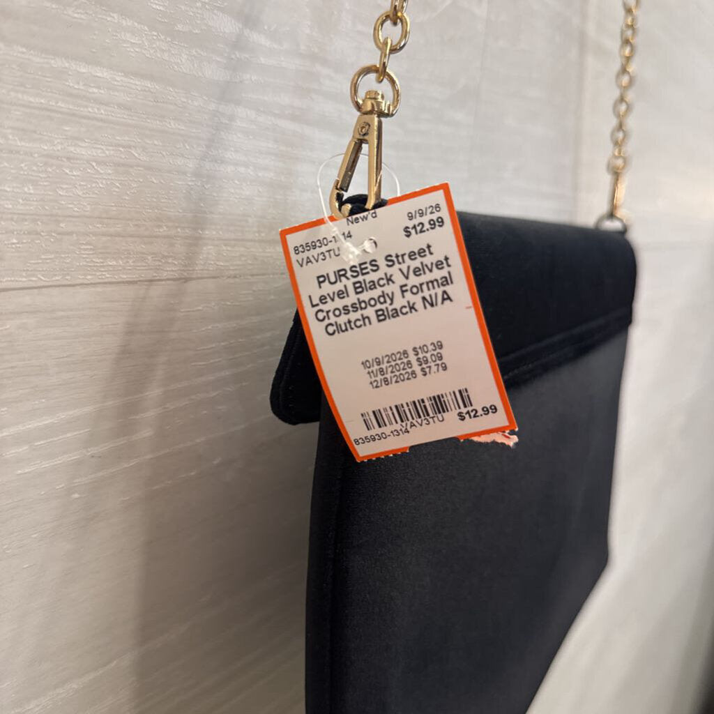 Black Velvet Crossbody Formal Clutch