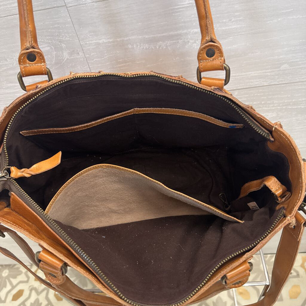 Bed Stu Rockaway Leather Tote in Tan Rustic