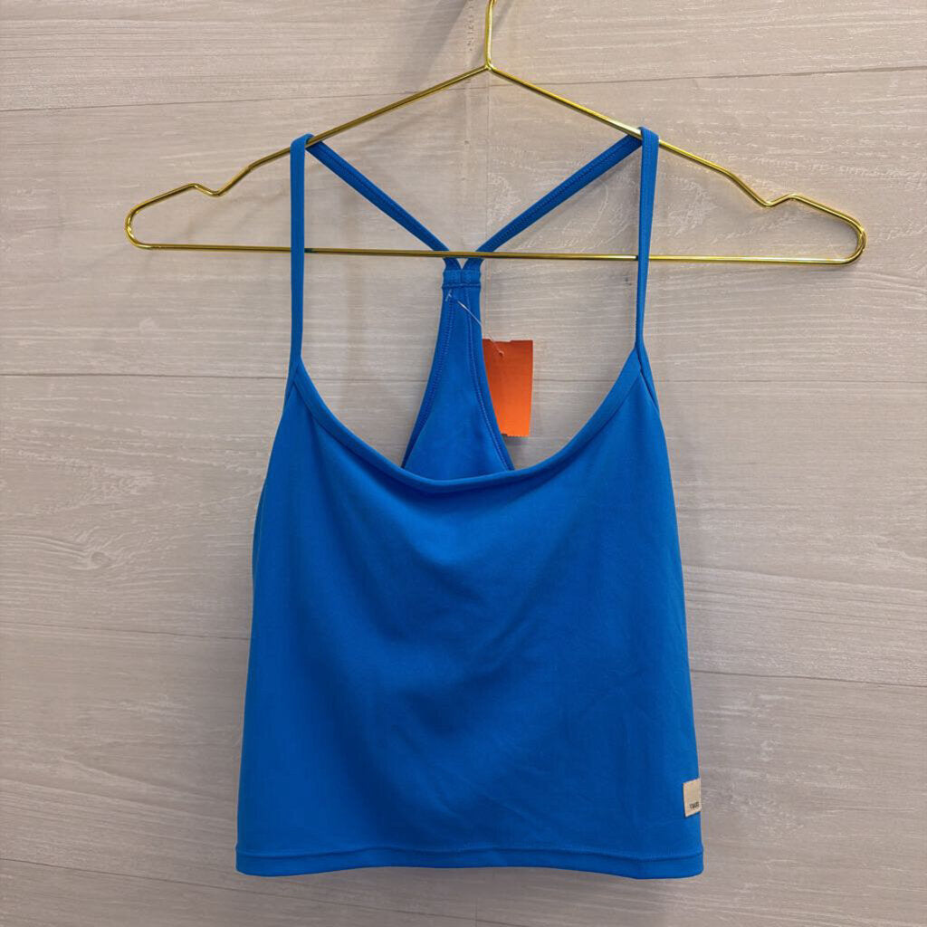Vuori Blue Cropped Tank Top Small