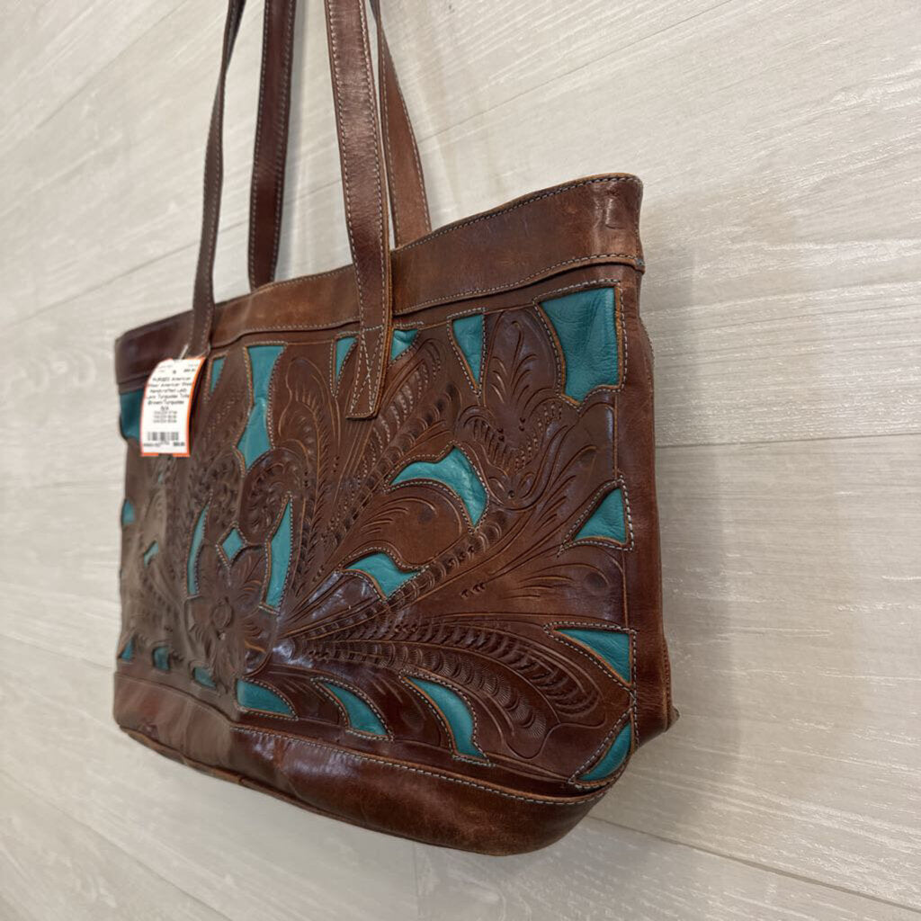 American West Handcrafted Lady Lace Turquoise Tote