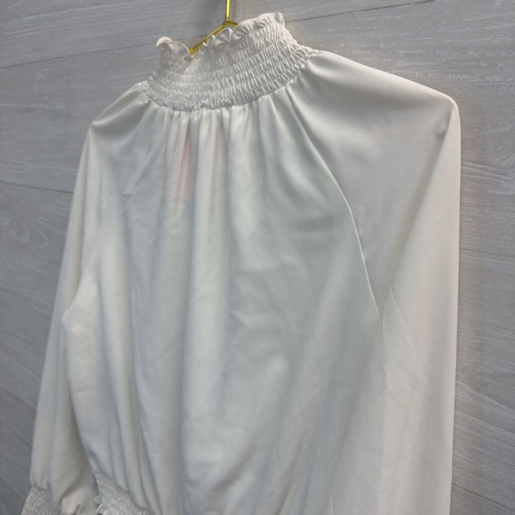 Amanda Uprichard White Long Sleeve Mock Neck Top Small