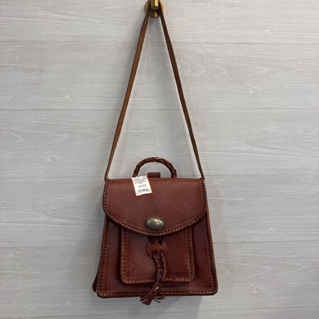 Hand-Tooled Leather Convertible Backpack