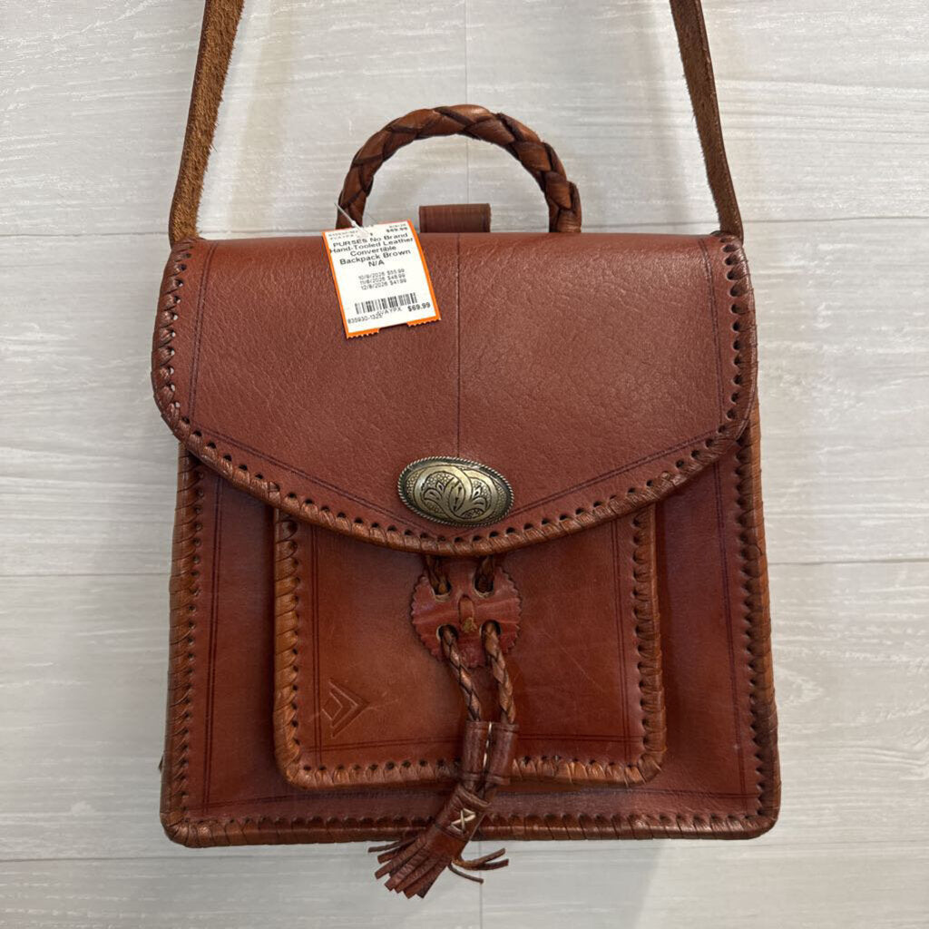 Hand-Tooled Leather Convertible Backpack
