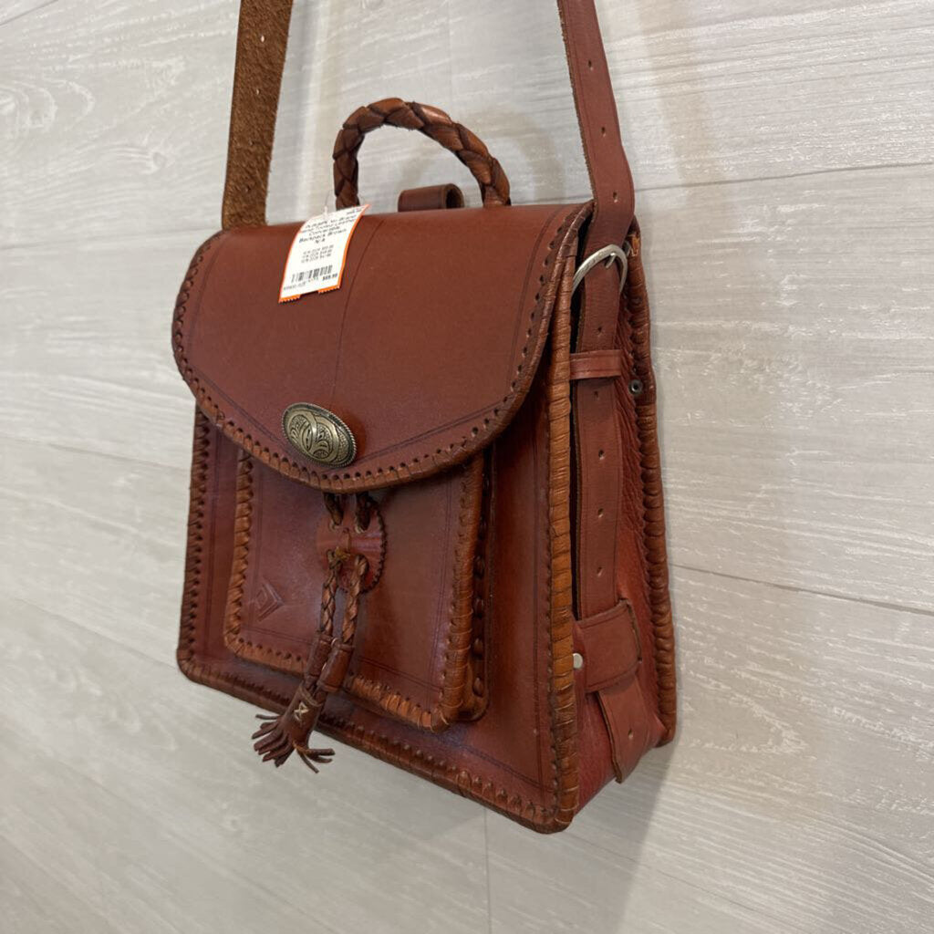 Hand-Tooled Leather Convertible Backpack