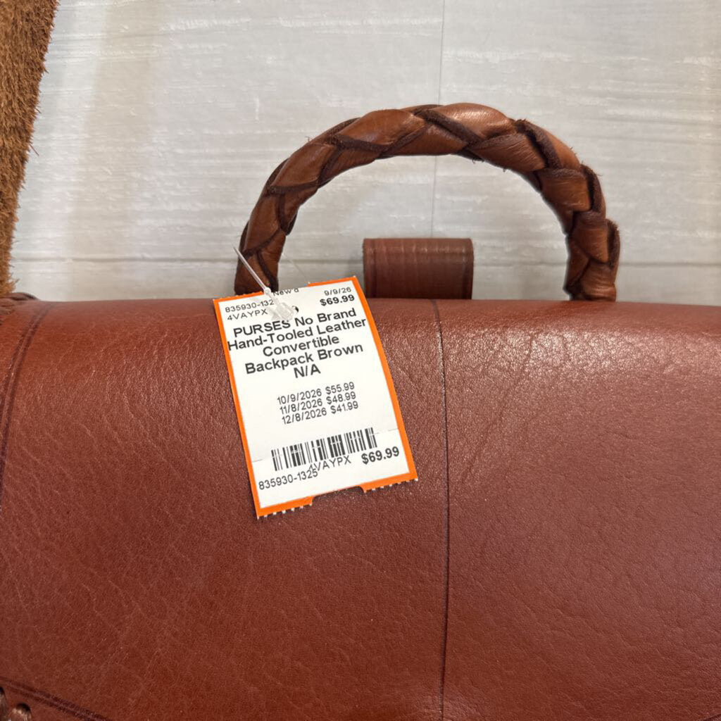Hand-Tooled Leather Convertible Backpack