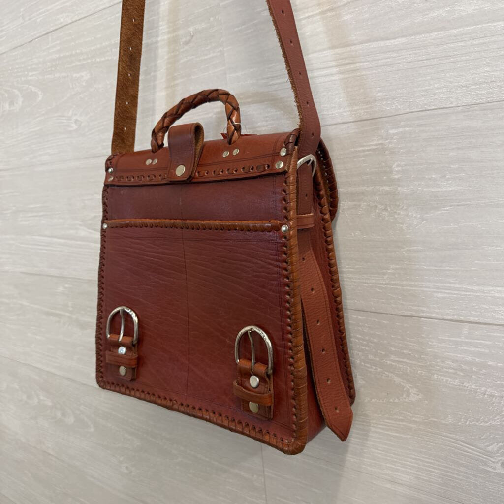 Hand-Tooled Leather Convertible Backpack