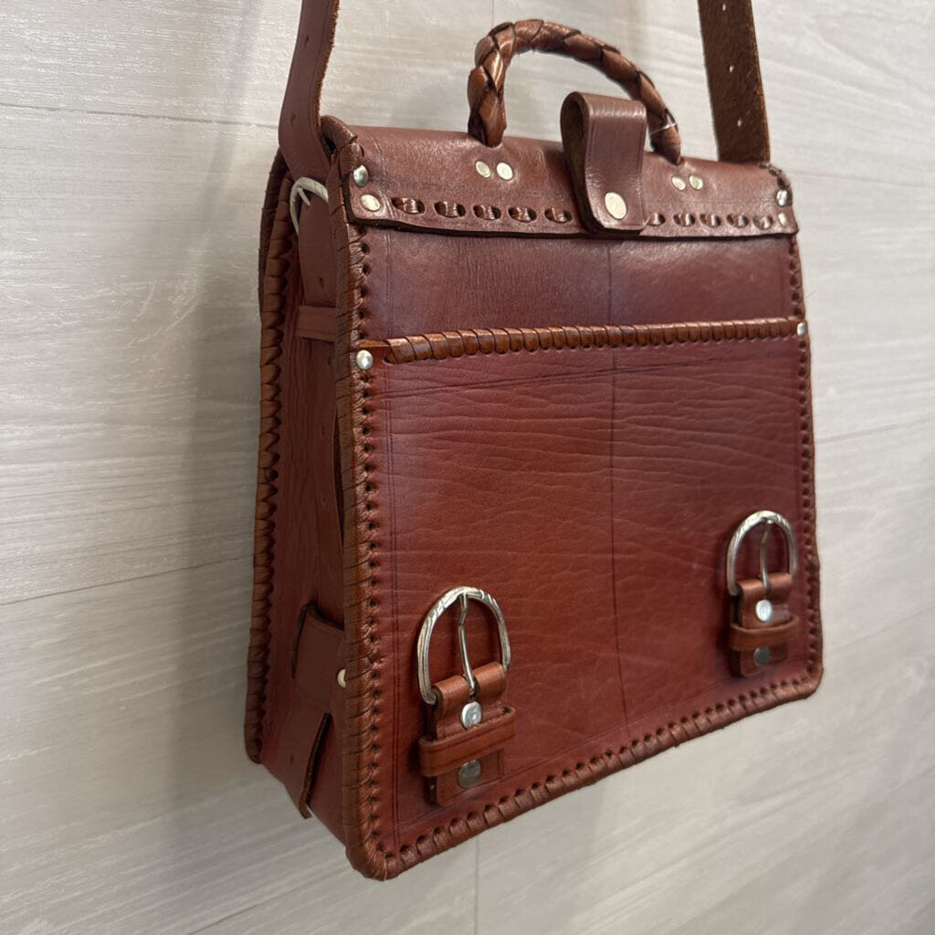 Hand-Tooled Leather Convertible Backpack