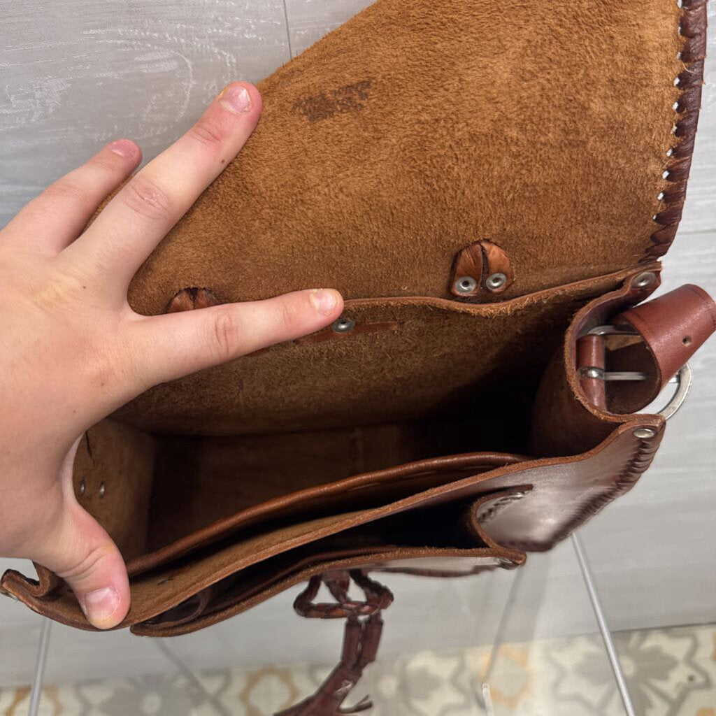 Hand-Tooled Leather Convertible Backpack