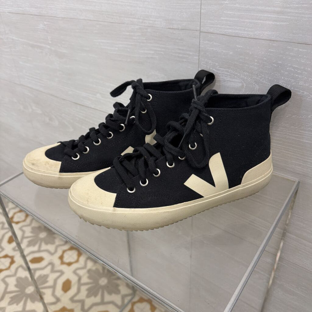 Veja Black/ White High Top Canvas Sneakers 8