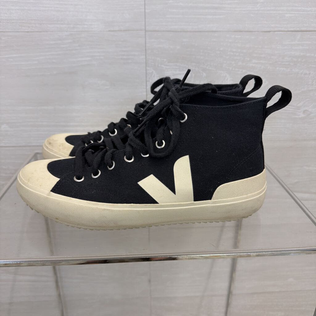 Veja Black/ White High Top Canvas Sneakers 8