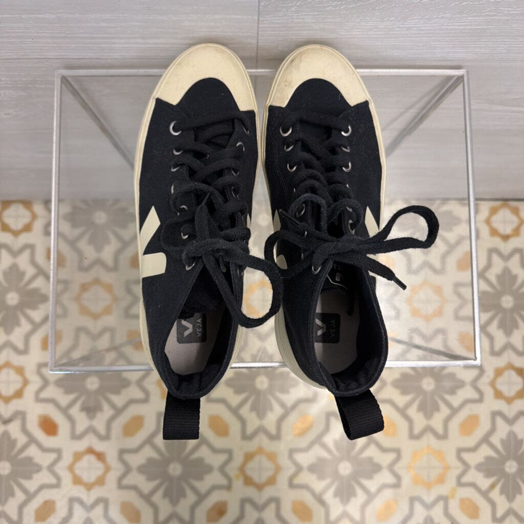 Veja Black/ White High Top Canvas Sneakers 8
