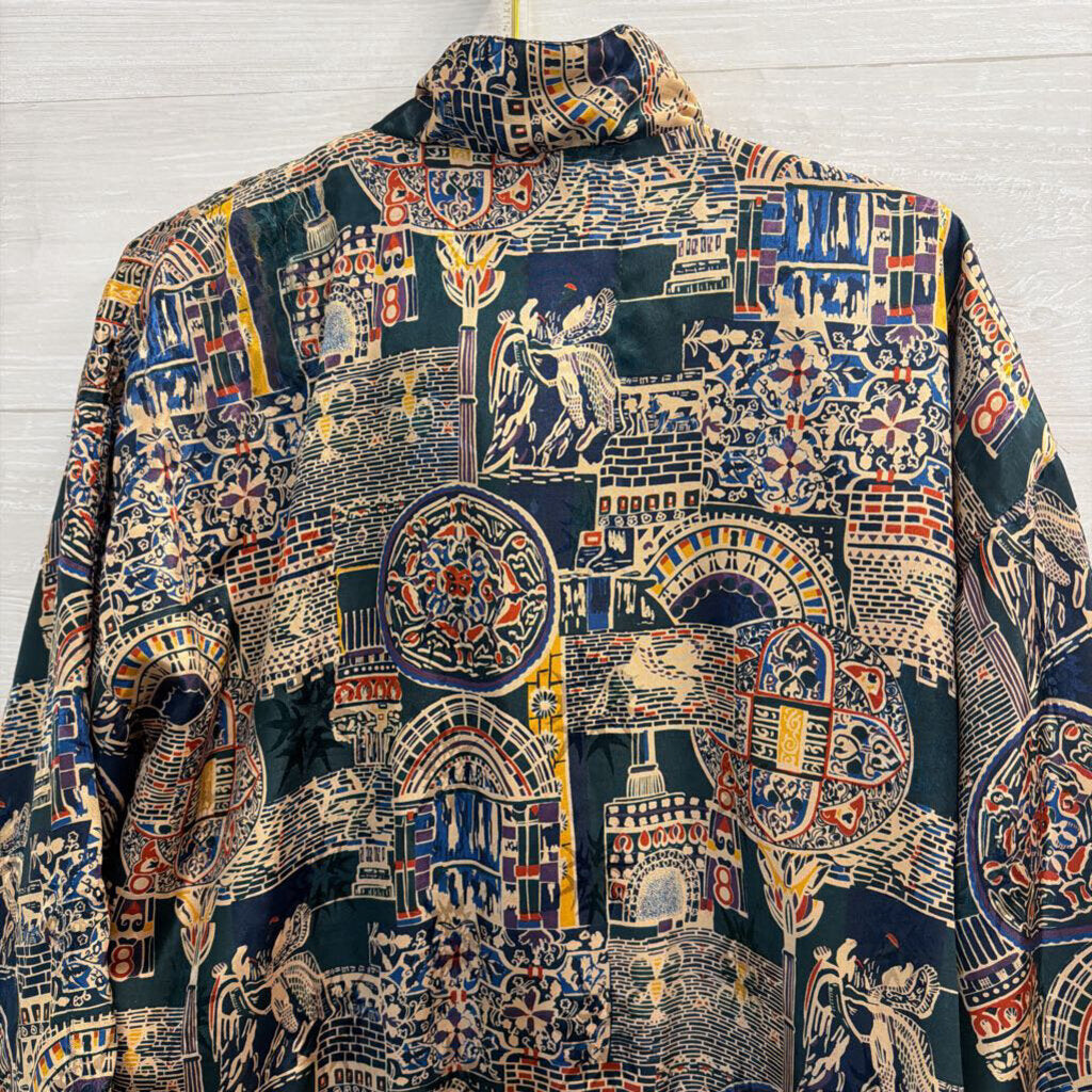 Vintage River Edge Sport Navy/ Multi Print Jacket Large
