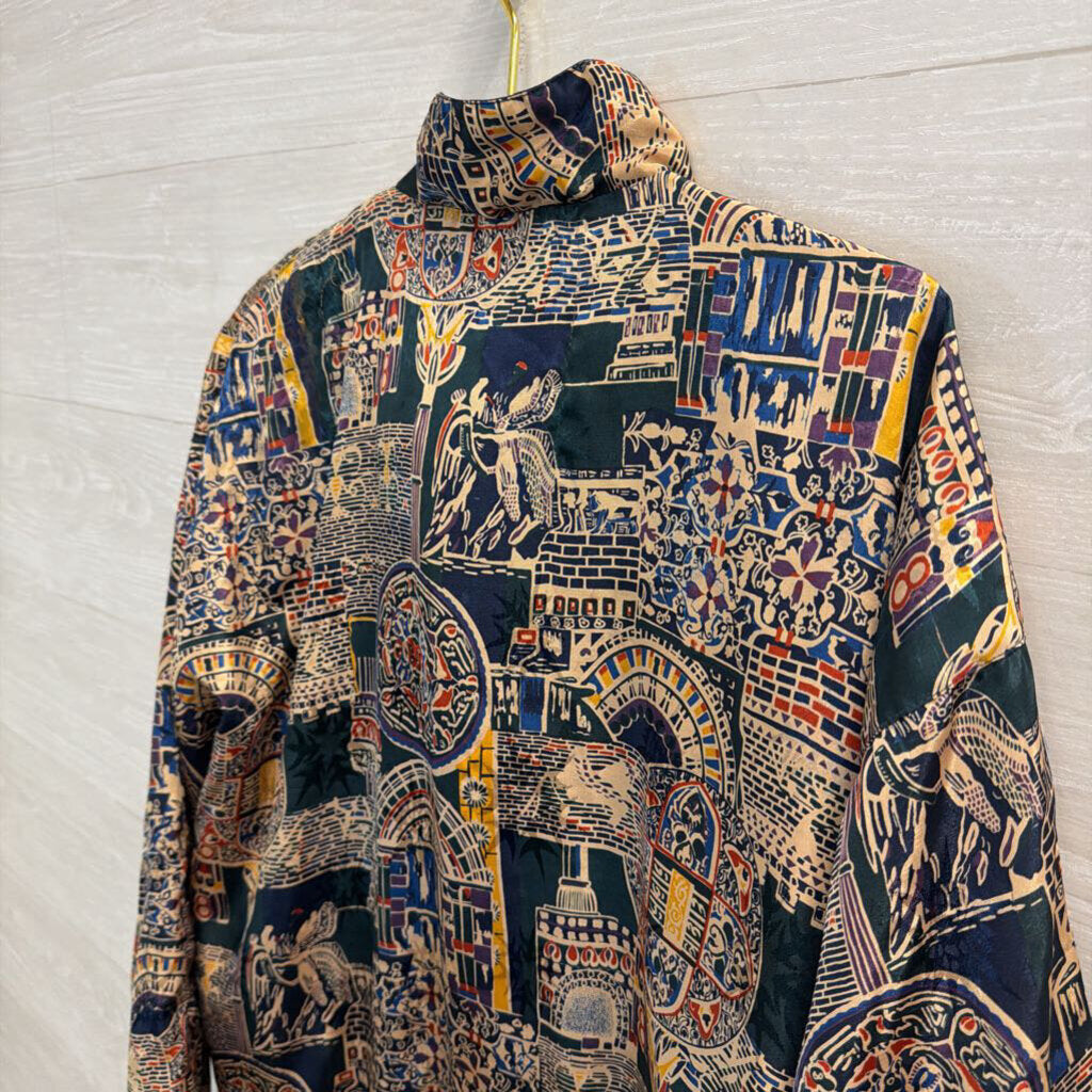 Vintage River Edge Sport Navy/ Multi Print Jacket Large