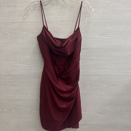 Windsor Burgundy Cowl Neck Mini Dress Medium