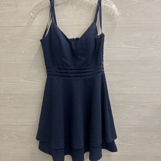 City Studio Navy Textured Short Formal Dress 5