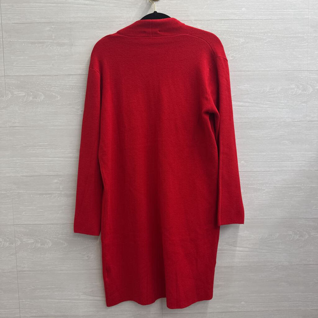 Yolly Red Open Front Long Sleeve Sweater One Size