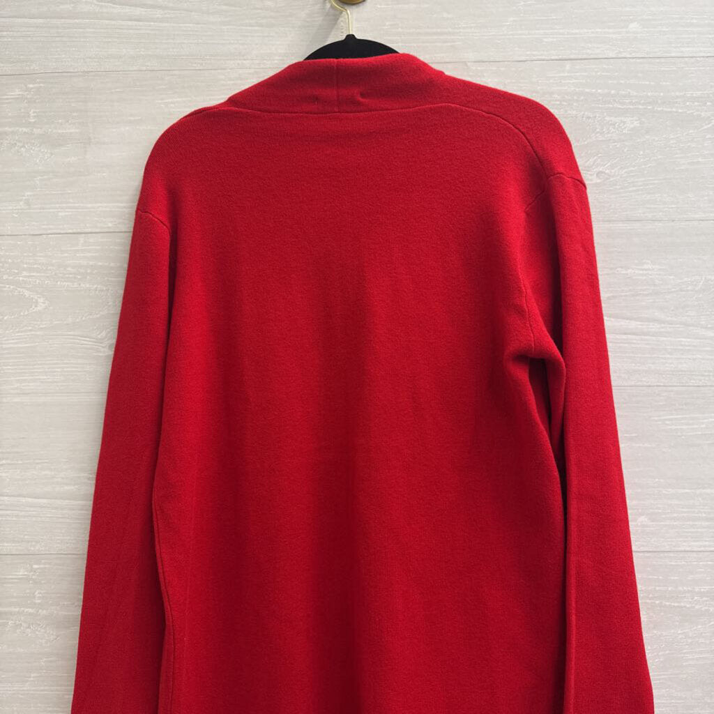 Yolly Red Open Front Long Sleeve Sweater One Size