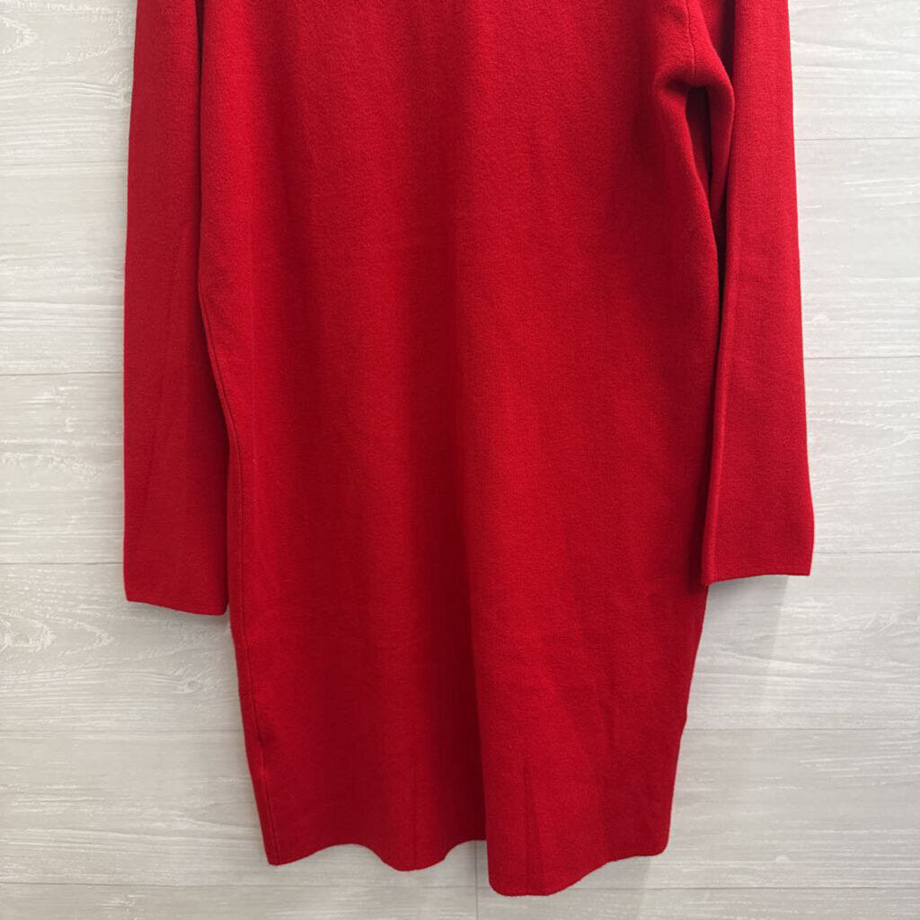 Yolly Red Open Front Long Sleeve Sweater One Size