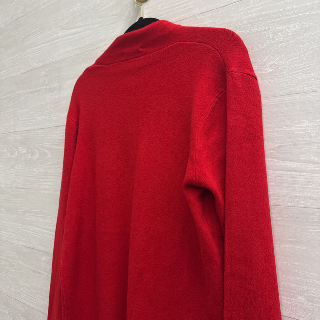 Yolly Red Open Front Long Sleeve Sweater One Size