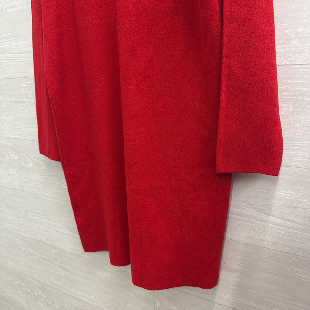 Yolly Red Open Front Long Sleeve Sweater One Size