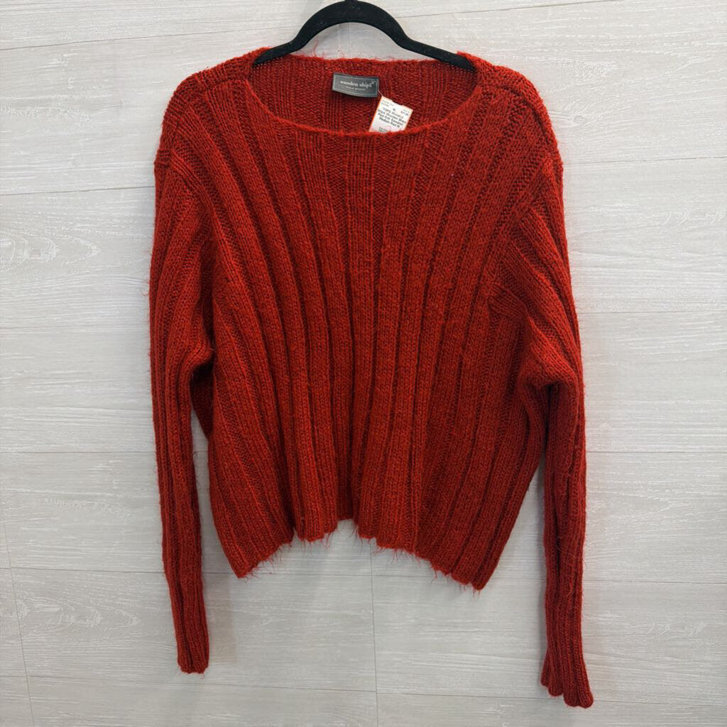 Wooden Ships Red Knit Sweater Medium
