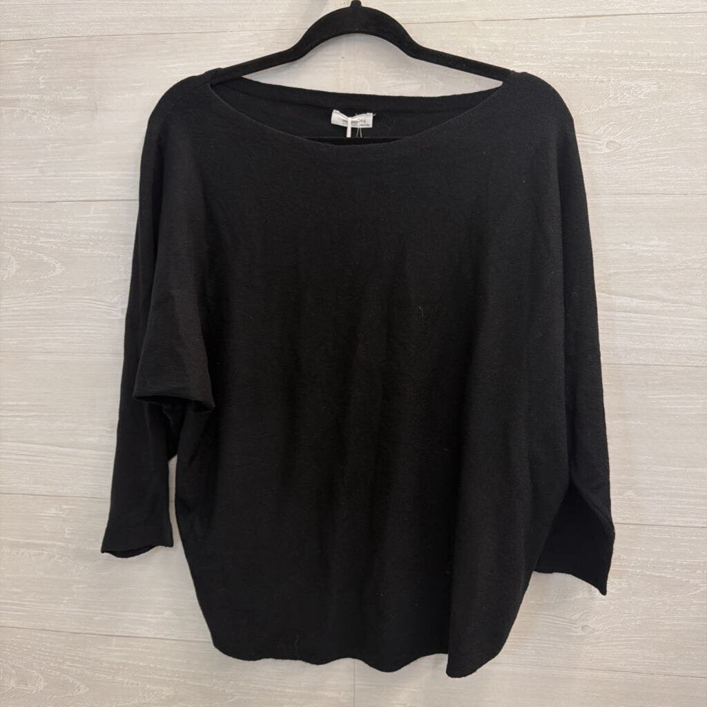 Milano Black Soft Knit Long Sleeve Sweater Top Large