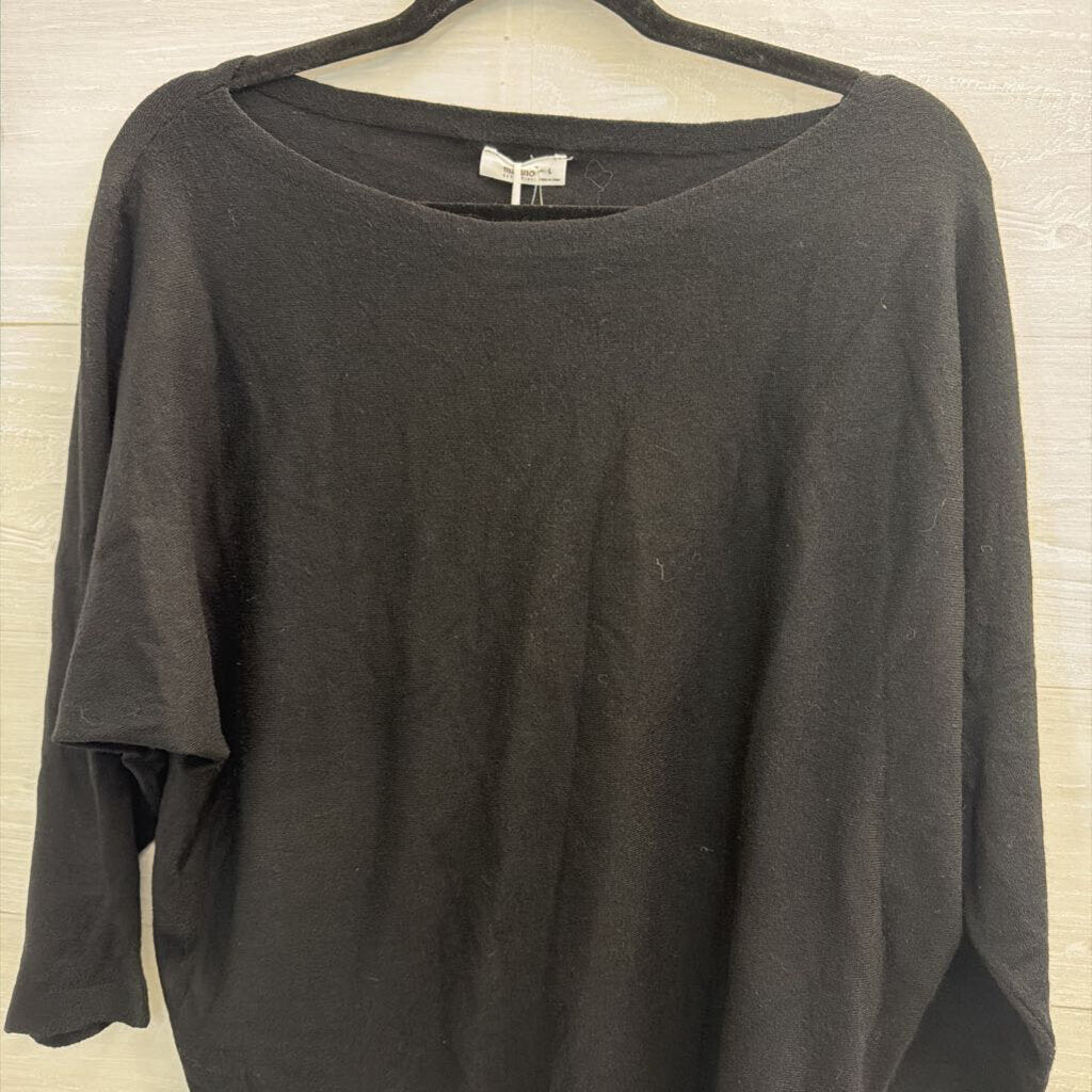 Milano Black Soft Knit Long Sleeve Sweater Top Large