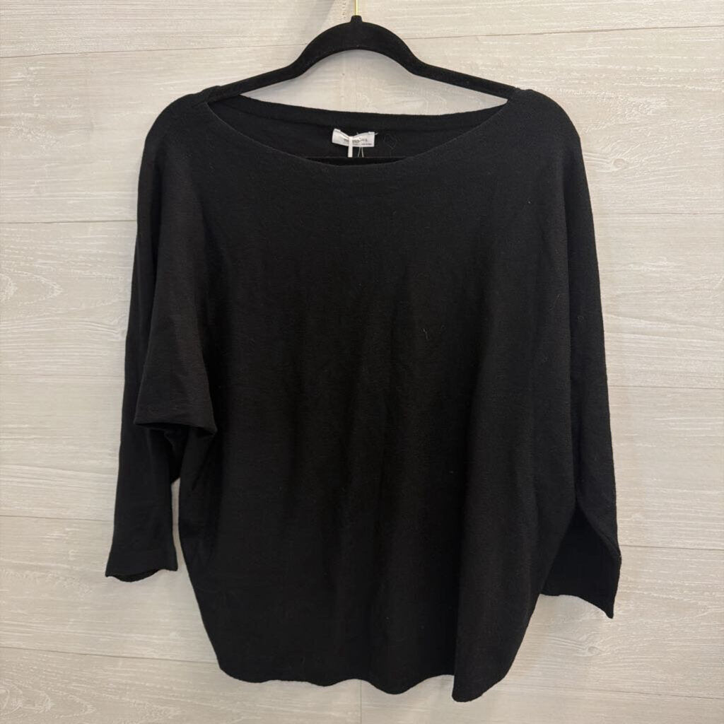 Milano Black Soft Knit Long Sleeve Sweater Top Large