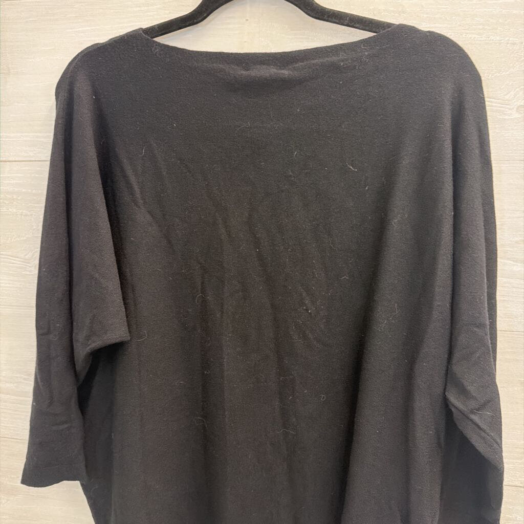 Milano Black Soft Knit Long Sleeve Sweater Top Large